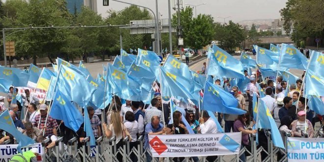 Ankara'da Kırım Türkleri Sürgünü Mitingi