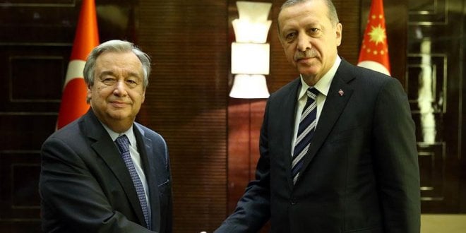 Erdoğan,  Guterres ile görüştü