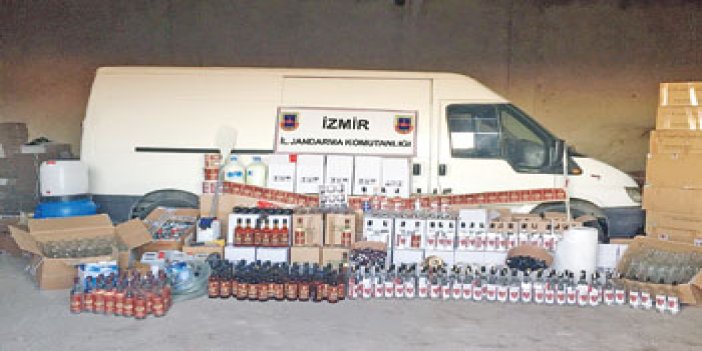 İzmir’de 3 bin şişe sahte içki ele geçirildi