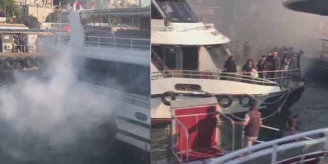 Üsküdar'da yolcu teknesinde yangın