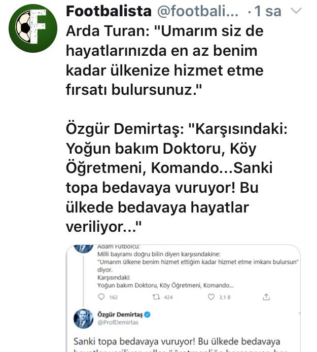 Özgür Demirtaş, Arda Turan'ı yerin dibine batırdı